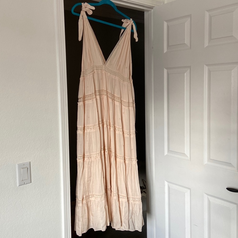Free people lace light pink dress